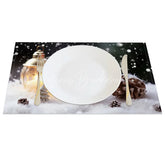 Lofaris Winter Snowflake and Christmas Tree Set of 4 Placemats for Holiday Dining Festive Decorations
